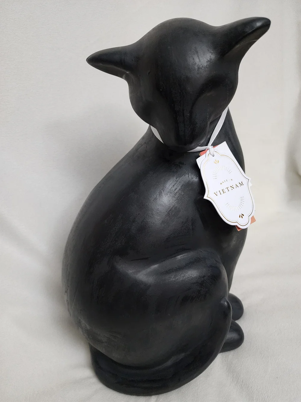 Decorative Ceramic Black Cat Statue for  Halloween Display